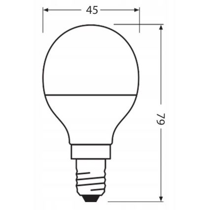 LED-Glühbirne aus recyceltem Kunststoff P45 E14/4,9W/230V 4000K - Ledvance
