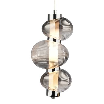 LED-Hängeleuchte an Kabel BOLLA LED/12W/230V Ø 16 cm glänzender Chrom/rauchgrau