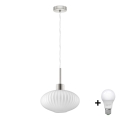 LED-Hängeleuchte an Kabel HARMA 1xE27/60W/230V Ø 30 cm mattchrom/weiß