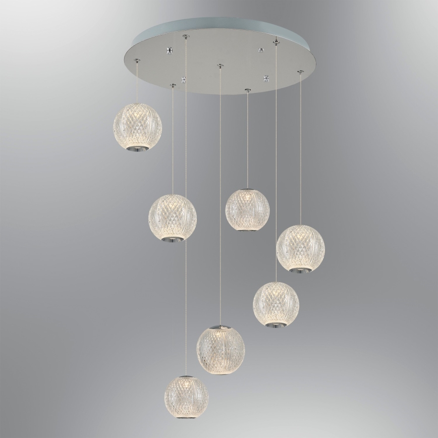 LED-Hängeleuchte CREMONA 7xLED/5W/230V 3000K mattes Chrom