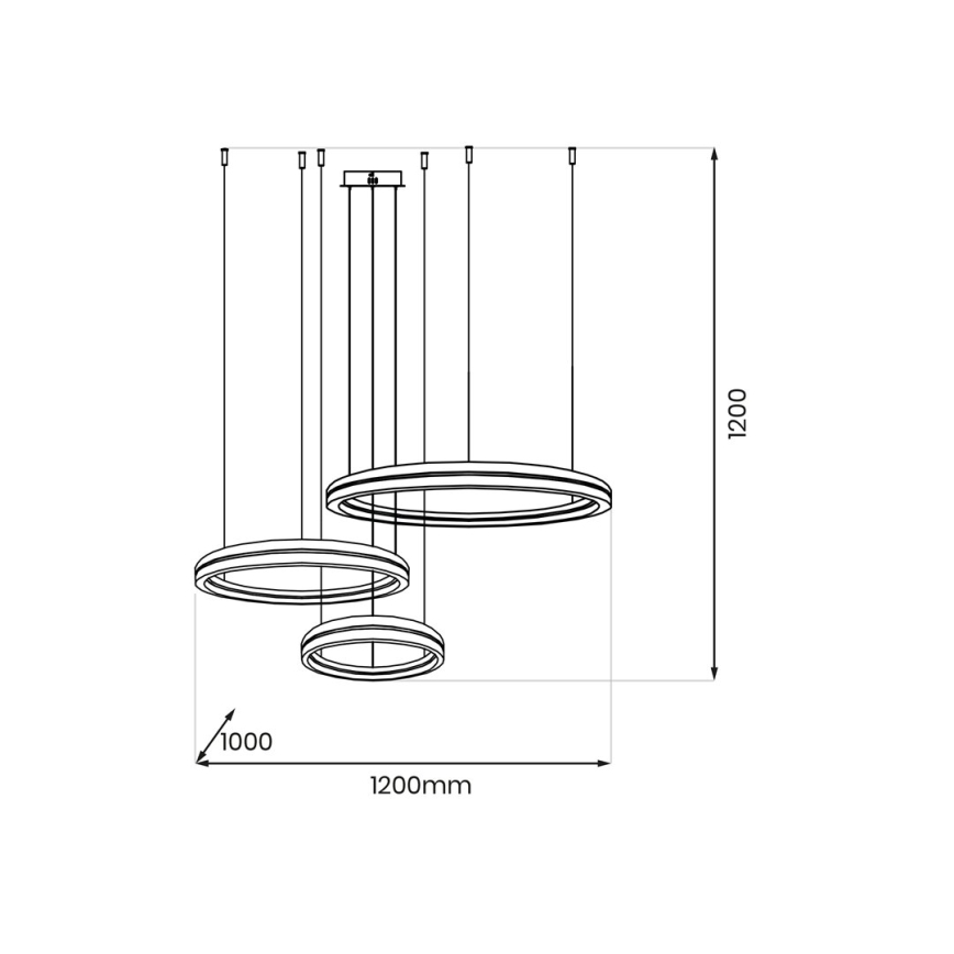 LED-Hängeleuchte GRAVITY LED/108W/230V schwarz