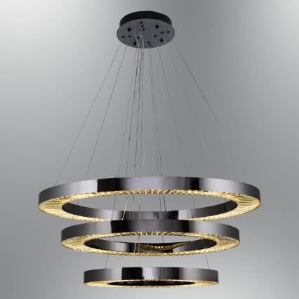 LED Hängeleuchte JESI LED/99W/230V 3000K Ø 100 cm Silber