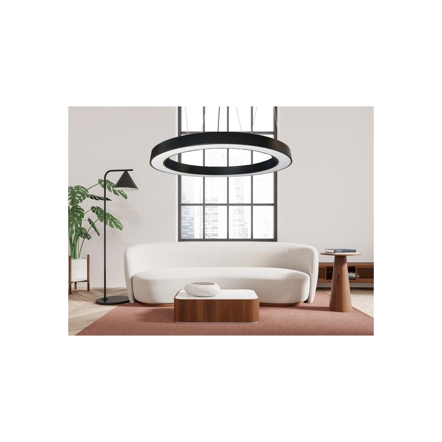 LED-Hängeleuchte LED/60W/230V 4000K d 120 cm schwarz