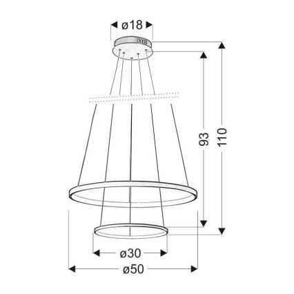 LED Hängeleuchte LUNE LED/40W/230V