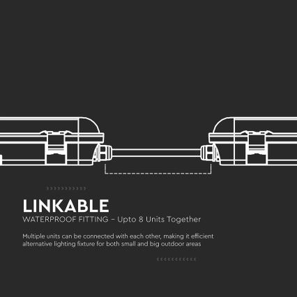 LED-technische Röhrenleuchte mit Notstrommodul LED/36W/230V 6500K IP65 2200 mAh 120 cm