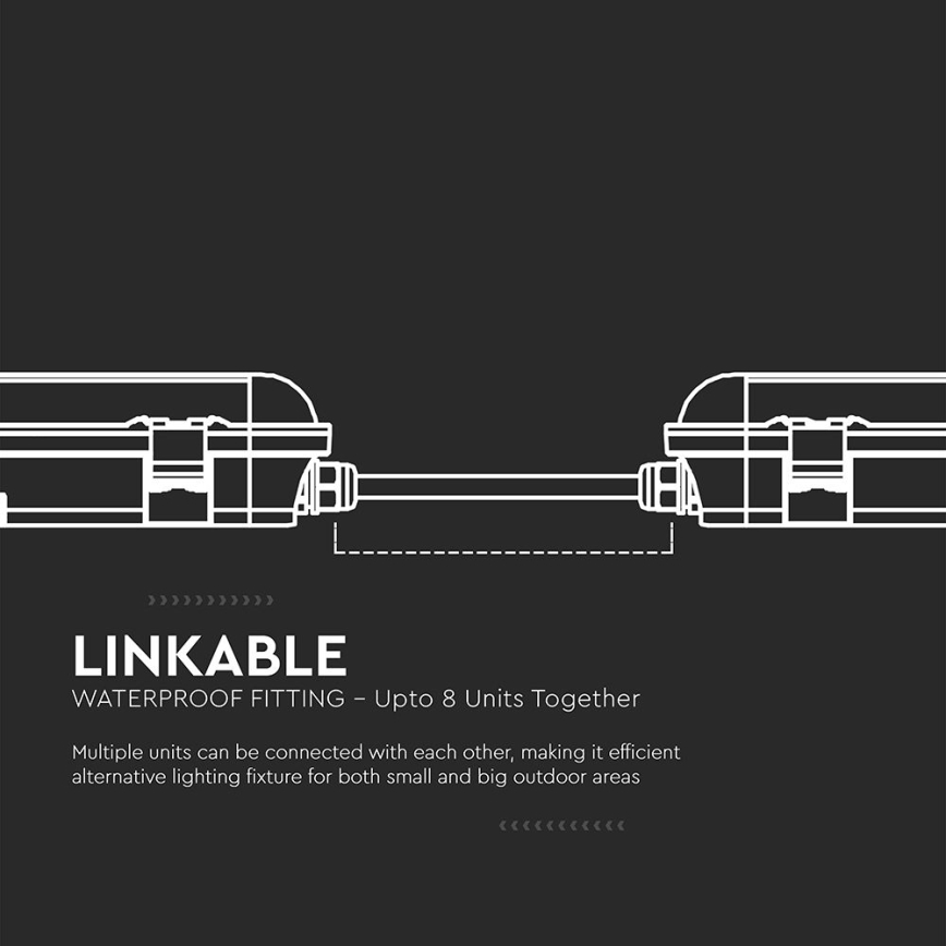 LED-technische Röhrenleuchte mit Notstrommodul LED/36W/230V 6500K IP65 2200 mAh 120 cm