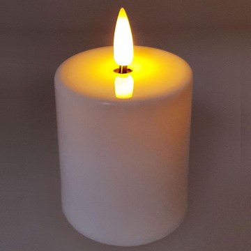 LED-Kerze LED/2xAA warmweiß 9 cm weiß