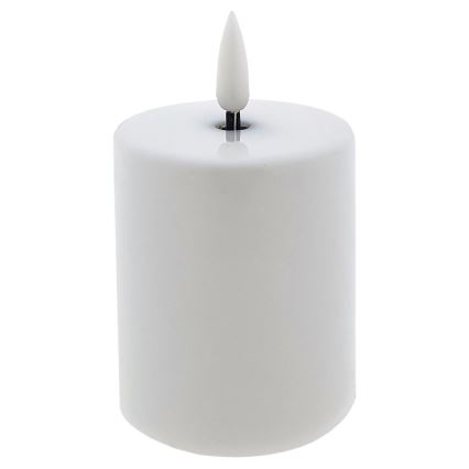 LED-Kerze LED/2xAA warmweiß 9 cm weiß