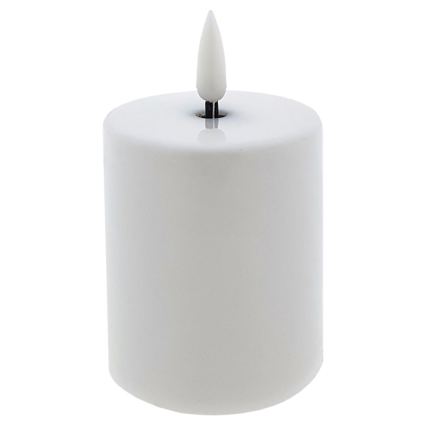 LED-Kerze LED/2xAA warmweiß 9 cm weiß