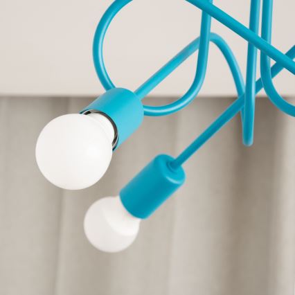 LED Kinder-Aufputz-Deckenleuchte OXFORD 3xE27/15W/230V blau