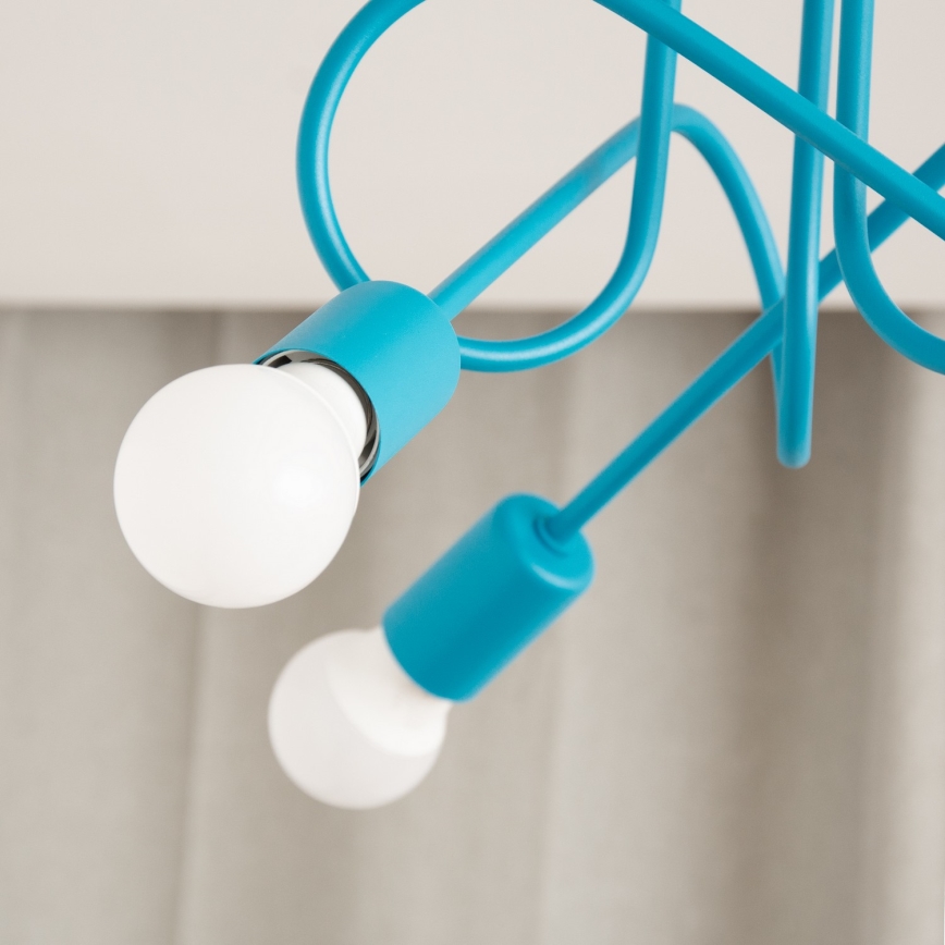 LED Kinder-Aufputz-Deckenleuchte OXFORD 3xE27/15W/230V blau