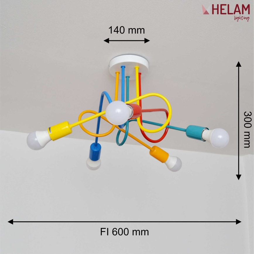 LED Deckenleuchte für Kinder OXFORD 5xE27/15W/230V