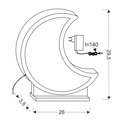 LED-Kinder-Tischlampe MOON LED/12W/230V gelb