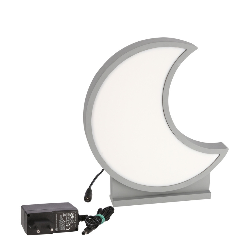 LED-Kinder-Tischlampe MOON LED/12W/230V grau