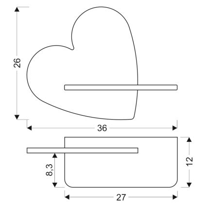 LED Kinder-Wandleuchte mit Ablage HEART LED/5W/230V rosa/Holz,