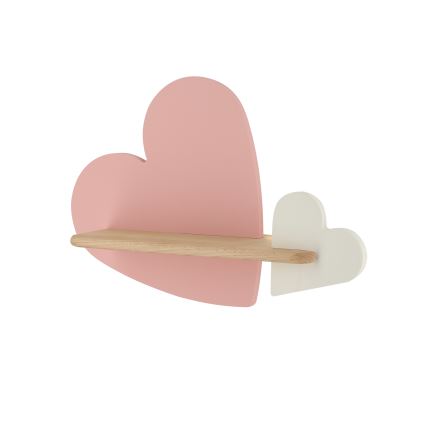 LED Kinder-Wandleuchte mit Ablage HEART LED/5W/230V rosa/weiß/Holz,