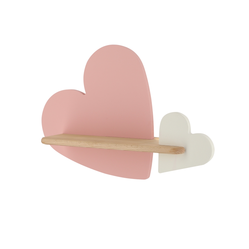 LED Kinder-Wandleuchte mit Ablage HEART LED/5W/230V rosa/weiß/Holz,