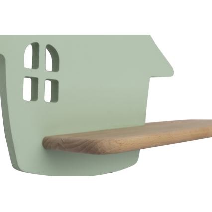 LED Kinder-Wandleuchte mit Ablage HOUSE LED/4W/230V grün/Holz,