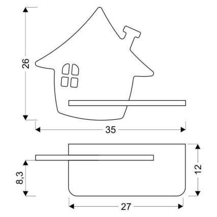 LED Kinder-Wandleuchte mit Ablage HOUSE LED/4W/230V grün/Holz,