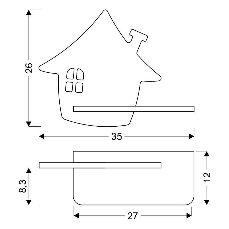 LED Kinder-Wandleuchte mit Ablage HOUSE LED/4W/230V grün/Holz,