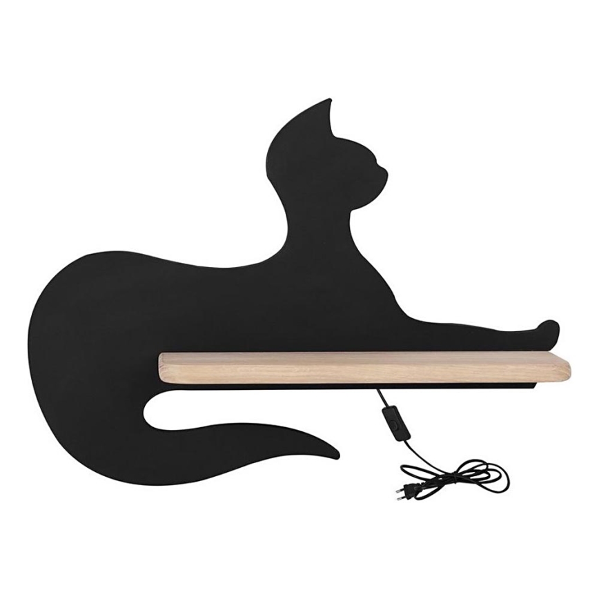 LED-Kinder-Wandleuchte mit Ablage BLACK CAT LED/5W/230V