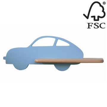 LED-Kinder-Wandleuchte mit Ablage CAR LED/5W/230V blau/Holz
