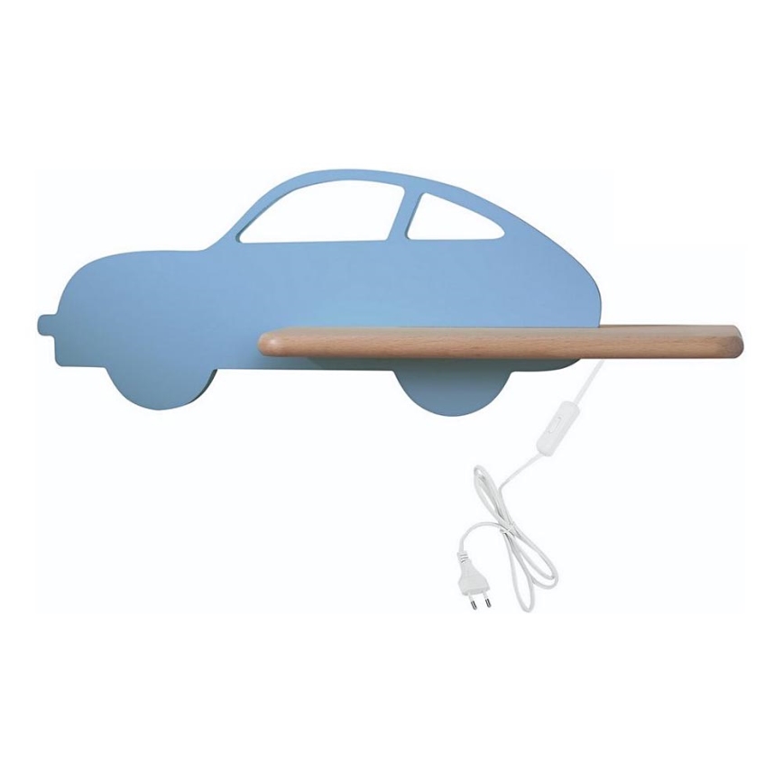 LED Kinder-Wandleuchte mit Ablage CAR LED/5W/230V blau/Holz,