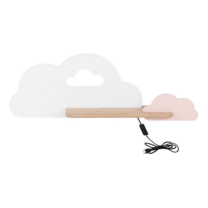 LED Kinder-Wandleuchte mit Ablage CLOUD LED/5W/230V weiß/rosa,