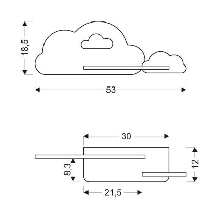 LED Kinder-Wandleuchte mit Ablage CLOUD LED/5W/230V weiß/rosa,