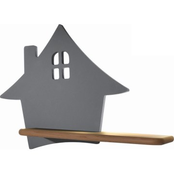 LED-Kinder-Wandleuchte mit Ablage HOUSE LED/4W/230V grau/Holz