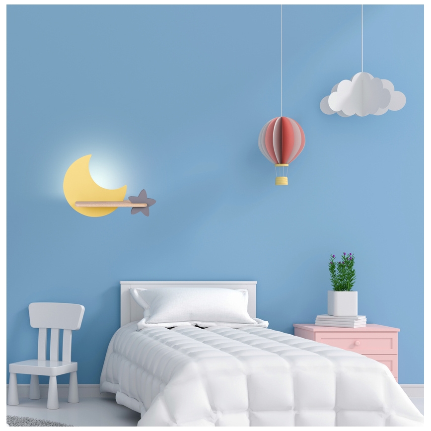 LED-Kinder-Wandleuchte mit Ablage MOON LED/5W/230V