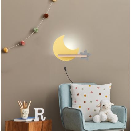 LED Kinder-Wandleuchte mit Ablage MOON LED/5W/230V,