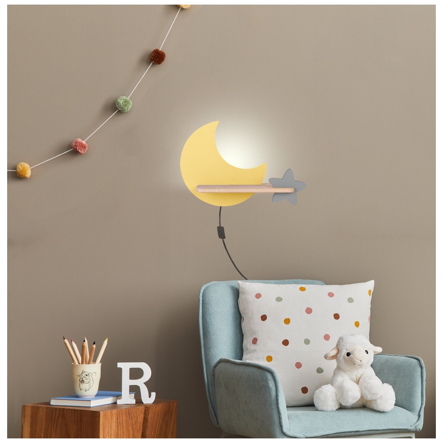 LED Kinder-Wandleuchte mit Ablage MOON LED/5W/230V,