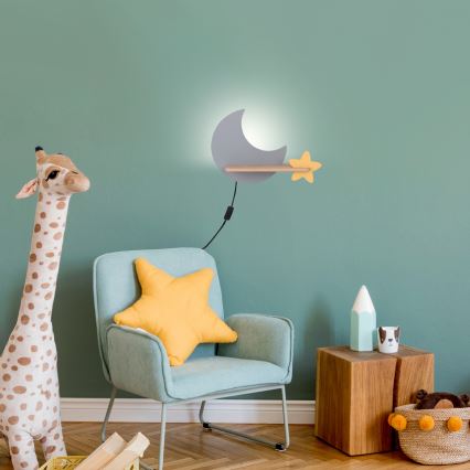 LED-Kinder-Wandleuchte mit Ablage MOON LED/5W/230V