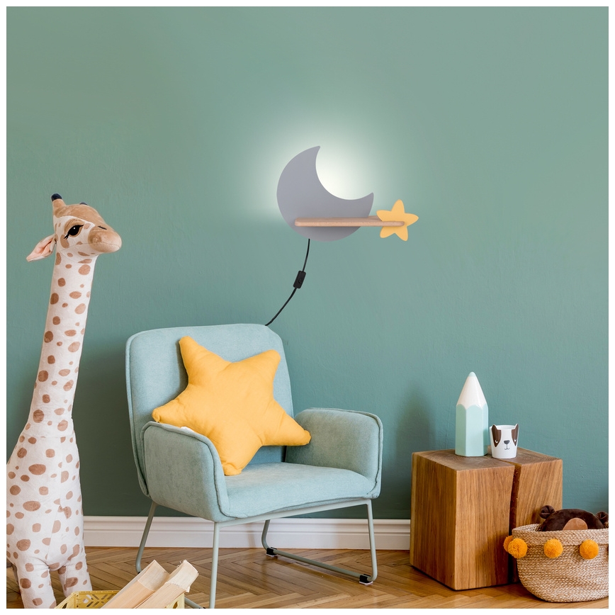 LED-Kinder-Wandleuchte mit Ablage MOON LED/5W/230V