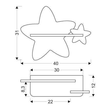 LED Kinder-Wandleuchte mit Ablage STAR LED/5W/230V,