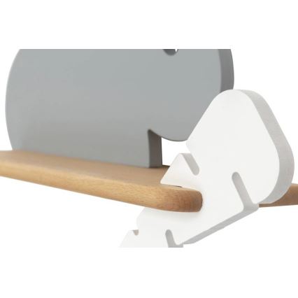 LED Kinder-Wandleuchte mit Ablage RABBIT LED/4W/230V grau/weiß/Holz,