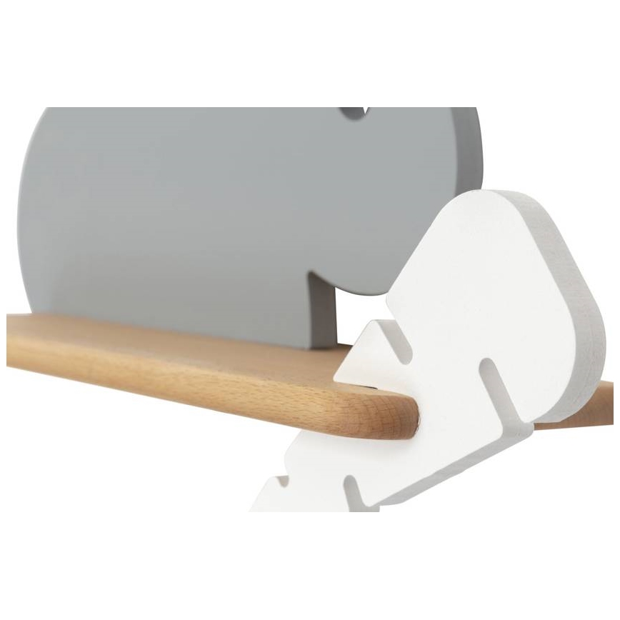 LED Kinder-Wandleuchte mit Ablage RABBIT LED/4W/230V grau/weiß/Holz,