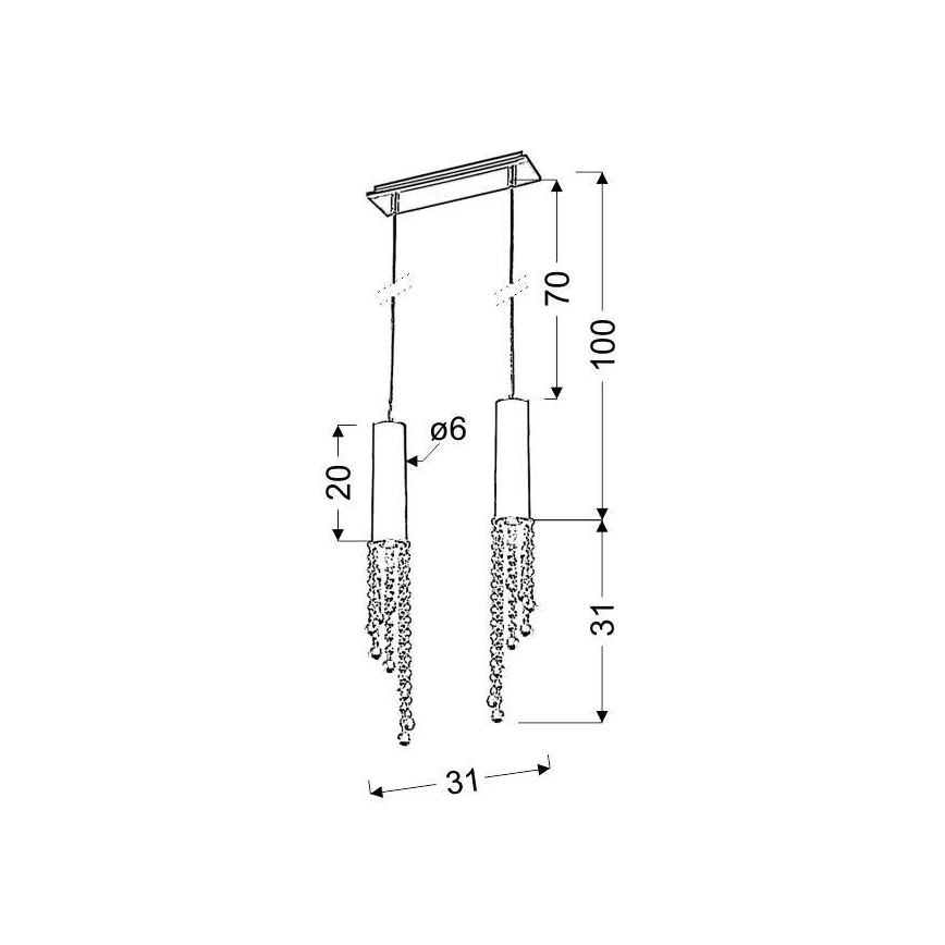 LED-Kronleuchter an einer Litze DUERO 2xLED/3W/230V