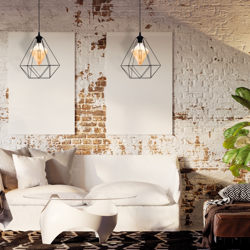 LED-Kronleuchter an einer Schnur ALAMBRE 1xE27/4W/230V schwarz