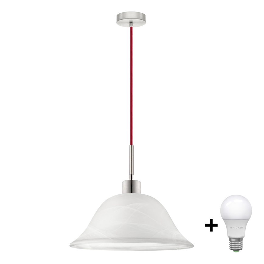 LED Kronleuchter an Kabel 1xE27/60W/230V Weiß