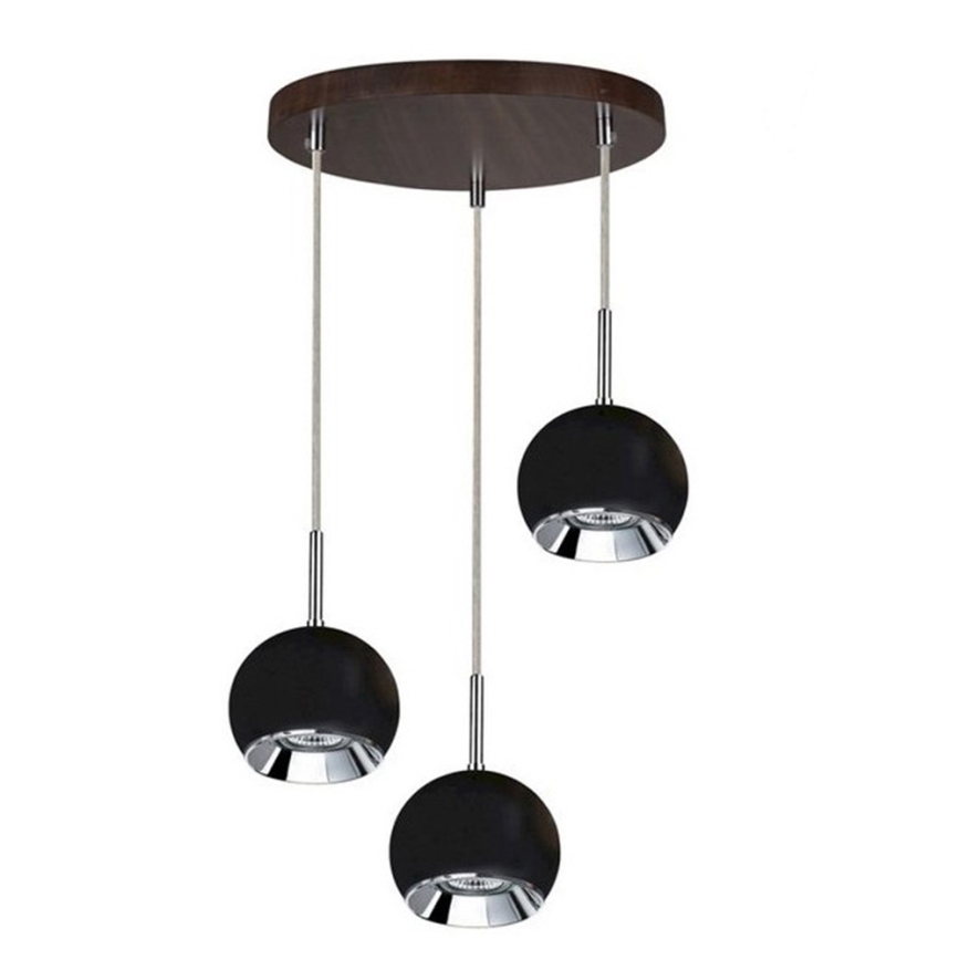 LED Kronleuchter an Kabel BALL WOOD 3xGU10/5W/230V Buche