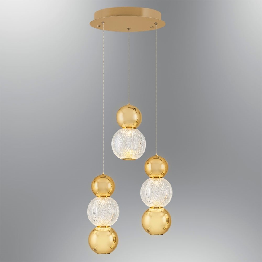 LED-Kronleuchter an Kabel CREMONA LED/17W/230V 3000K goldfarben