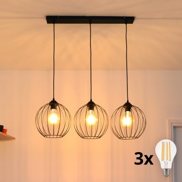 LED Kronleuchter an Kabel MERCURE 3xE27/15W/230V
