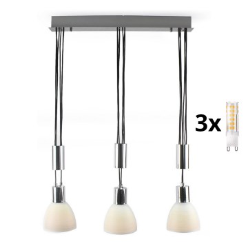LED Kronleuchter an Kabel WENDY 3xG9/33W/230V