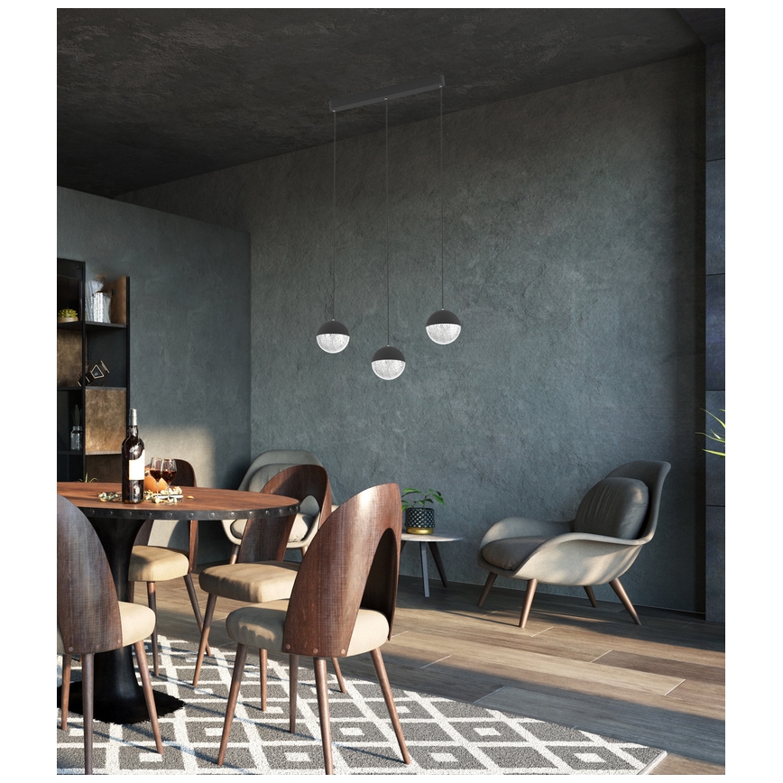 LED-Kronleuchter an Schnur FURNI 3xLED/5W/230V schwarz