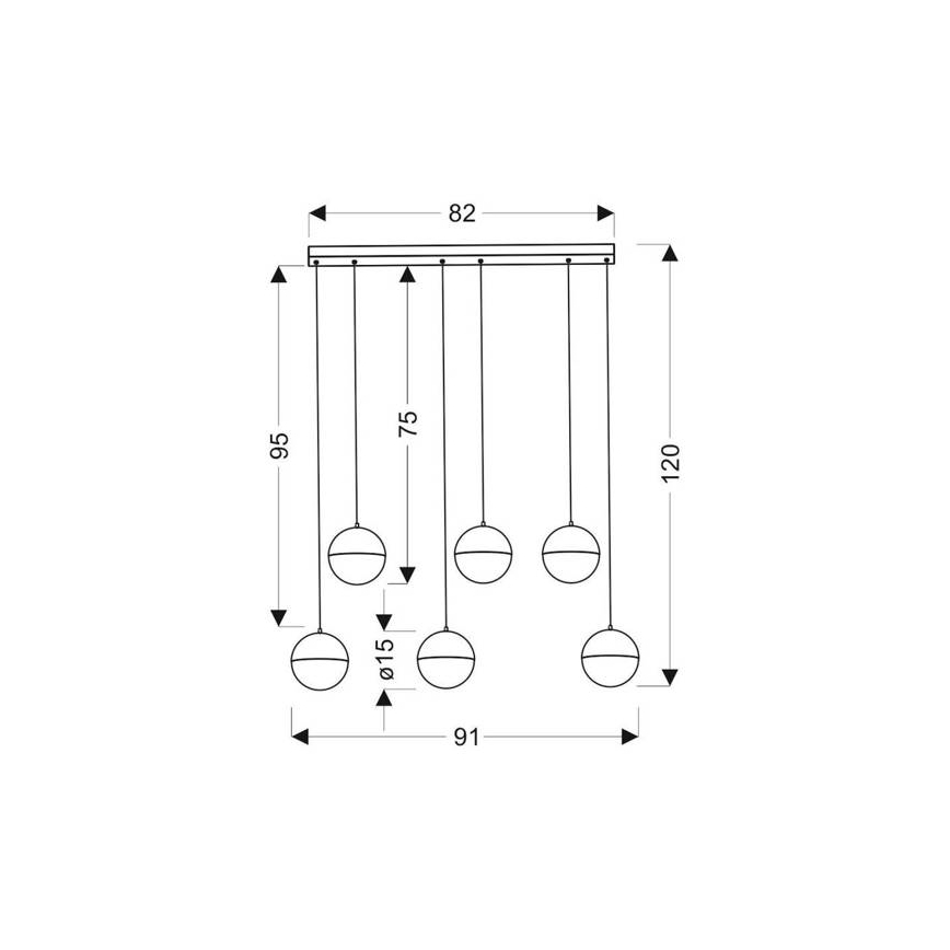 LED-Kronleuchter an Schnur FURNI 6xLED/5W/230V