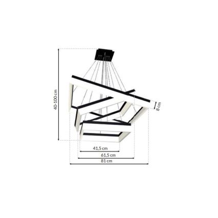 LED-Kronleuchter an Schnur NERO 3xLED/140W/230V