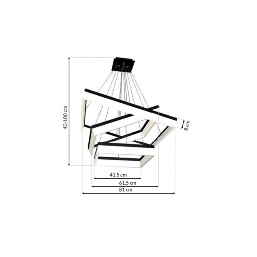 LED-Kronleuchter an Schnur NERO 3xLED/140W/230V