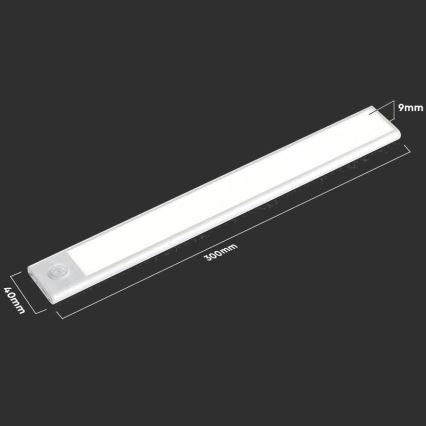 LED-Küchenunterbauleuchte mit Sensor LED/1,5W/5V 1500 mAh 4000K